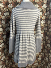 Load image into Gallery viewer, Nimpy Clothing upcycled cashmere and wool mix striped coatigan/jacket small/medium back 