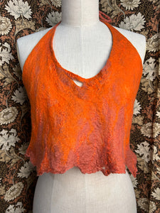 Nimpy Clothing hand felted nuno halter neck top merino and silk on silk chiffon small front 