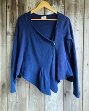 Load image into Gallery viewer, Nimpy Clothing upcycled 100% cashmere blue short cardigan small