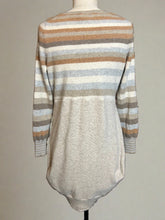 Load image into Gallery viewer, Nimpy Clothing upcycled 100% cashmere stripped “mint humbug” pocket dress small/medium