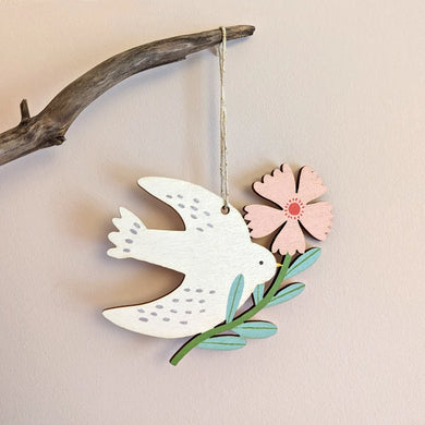 Stephanie Cole Design “Bird and Bloom” wooden decoration