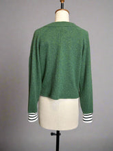 Load image into Gallery viewer, Nimpy Clothing upcycled 100% cashmere moss green cardigan medium
