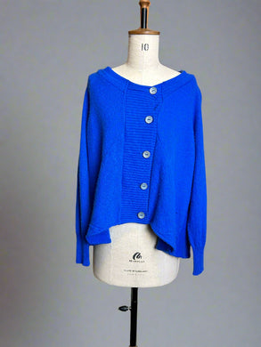 Nimpy Clothing upcycled 100% cashmere electric blue boxy cardigan large