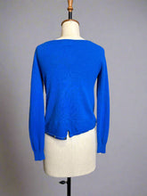 Load image into Gallery viewer, Nimpy clothing upcycled 100% cashmere electric blue short cardigan