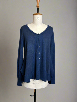 Nimpy upcycled 100% cashmere Navy A-line cardigan small medium