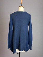 Load image into Gallery viewer, Nimpy upcycled 100% cashmere Navy A-line cardigan small medium