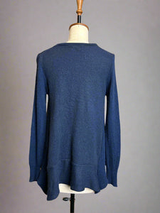 Nimpy upcycled 100% cashmere Navy A-line cardigan small medium