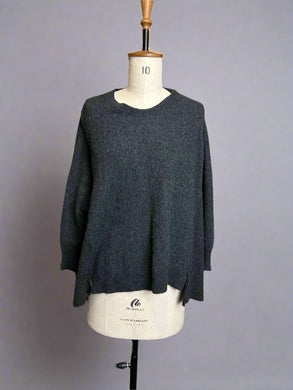 Nimpy Clothing upcycled 100% cashmere charcoal boxy jumper medium large