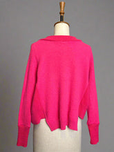 Load image into Gallery viewer, Nimpy clothing upcycled 100% cashmere scarlet and striped cardigan medium