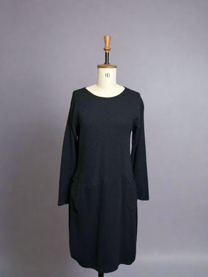 Nimpy clothing upcycled 100% Black long jumper dress medium