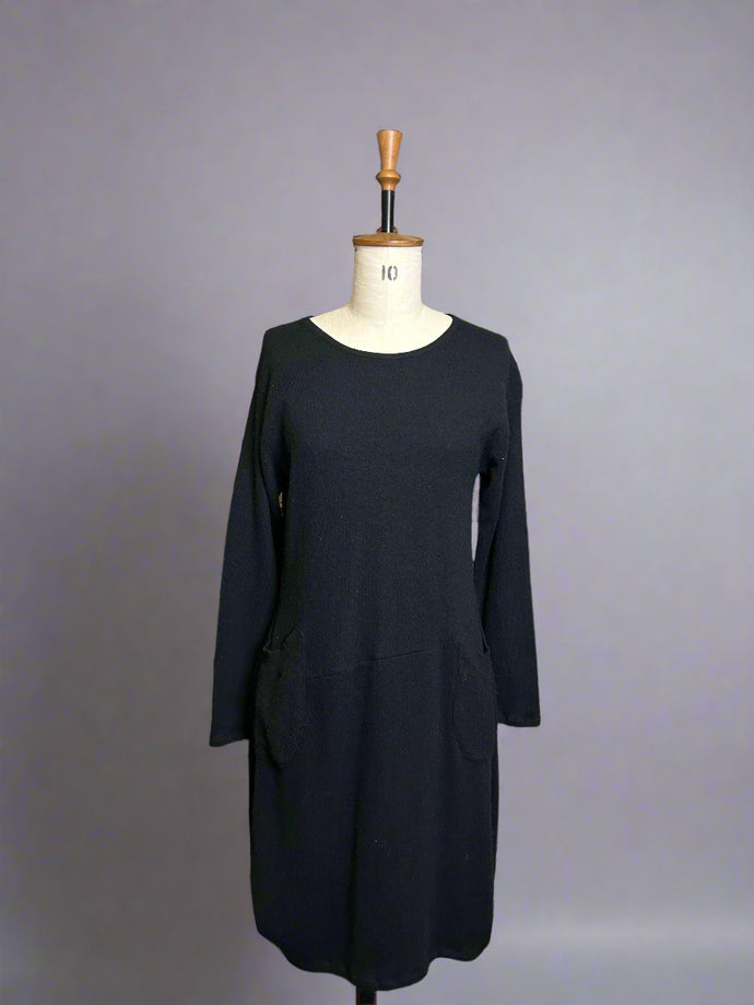 Nimpy clothing upcycled 100% Black long jumper dress medium