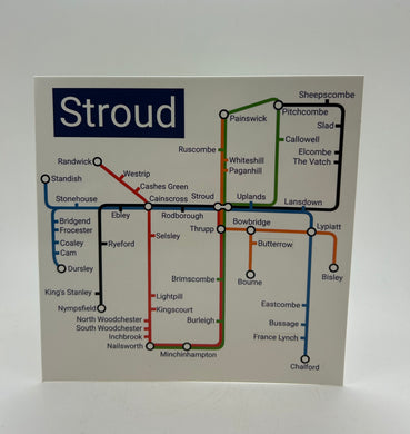 Stroud Underground Map greetings card