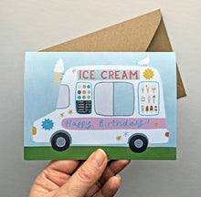 Load image into Gallery viewer, Stephanie Cole Design “Ice cream happy birthday” greetings card