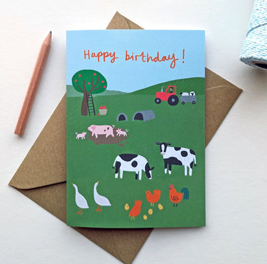 Stephanie Cole Designs “farm yard” birthday greetings card
