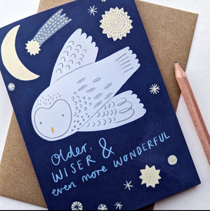 Stephanie Cole Designs “Older wiser and even more wonderful” birthday greetings card