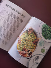 Load image into Gallery viewer, Open cookbook showing a recipe for Giffords Fish Pie with an image of the dish.