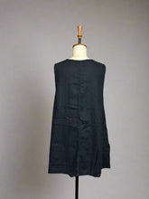 Load image into Gallery viewer, Nimpy Clothing upcycled 100% linen black A-Line pocket tunic medium