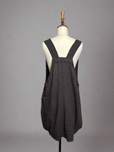 Load image into Gallery viewer, Nimpy Clothing upcycled 100% linen mix brown pocket tunic dress medium