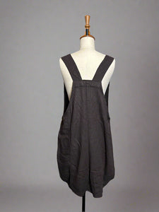 Nimpy Clothing upcycled 100% linen mix brown pocket tunic dress medium