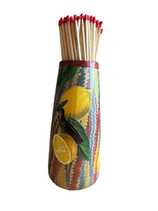 Alex Stuart Carter decoupage match pot with matches