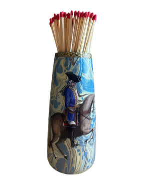 Alex Stuart Carter decoupage match pot with matches