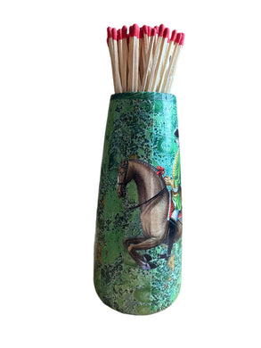 Alex Stuart Carter decoupage match pot with matches