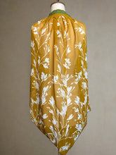 Load image into Gallery viewer, Nimpy Clothing upcycled saree open kaftan throw over golden yellow and white