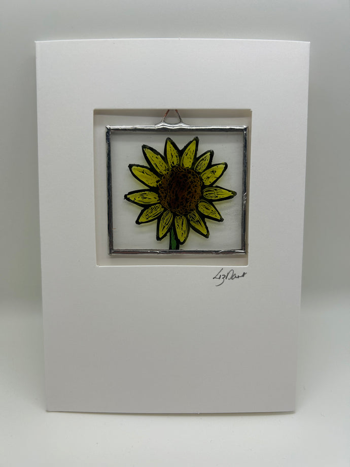 Liz Dart Sunflower stained glass greetings card