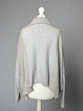Load image into Gallery viewer, Nimpy Clothing upcycled 100% cashmere ice grey boxy zippy cardigan medium large