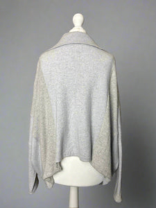 Nimpy Clothing upcycled 100% cashmere ice grey boxy zippy cardigan medium large