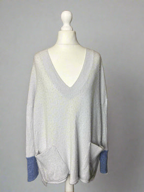 Nimpy Clothing upcycled 100% cashmere cloud white boxy jumper medium