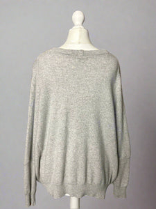 Nimpy Clothing upcycled 100% cashmere light grey boxy jumper medium
