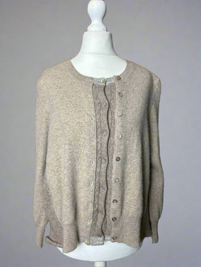 Nimpy Clothing upcycled 100% cashmere beige boxy cardigan medium