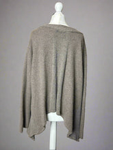 Load image into Gallery viewer, Nimpy Clothing upcycled 100% cashmere pebble grey A line cardigan medium large