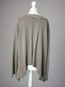Nimpy Clothing upcycled 100% cashmere pebble grey A line cardigan medium large