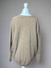 Load image into Gallery viewer, Nimpy Clothing upcycled 100% cashmere fawn boxy cardigan coconut buttons medium large