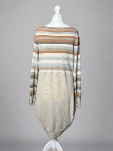 Nimpy Clothing upcycled 100% cashmere striped “mint humbug” pocket dress small medium