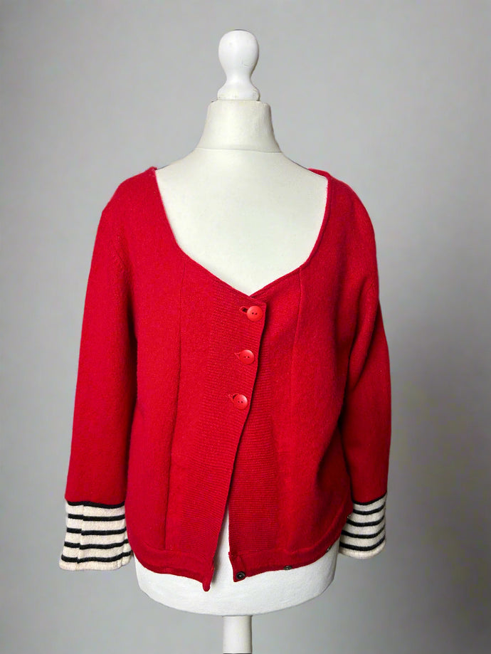 Nimpy Clothing upcycled 100% cashmere scarlet cardigan medium