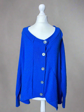 Nimpy Clothing upcycled 100% cashmere electric blue boxy cardigan large