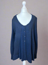 Load image into Gallery viewer, Nimpy Clothing upcycled 100% cashmere navy A line cardigan small medium