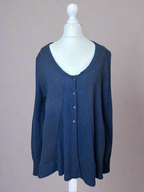 Nimpy Clothing upcycled 100% cashmere navy A line cardigan small medium