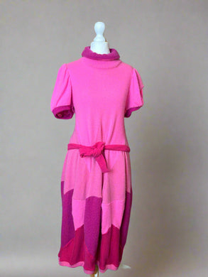 Nimpy Clothing upcycled 100% cashmere pink roll neck dress