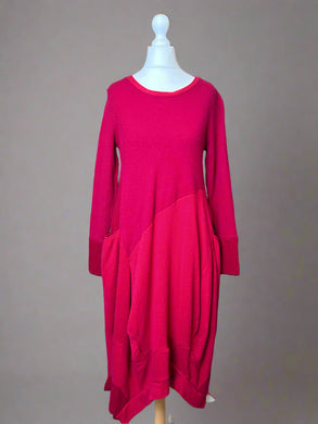 Nimpy Clothing upcycled cashmere cherry red long jumper/dress small medium