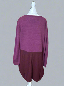 Nimpy Clothing upcycled 100% cashmere burgundy wine long cardigan medium