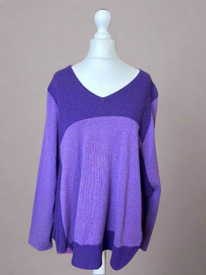 Nimpy purple upcycled 100% cashmere  boxy jumper large