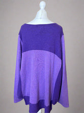 Load image into Gallery viewer, Nimpy purple upcycled 100% cashmere  boxy jumper large