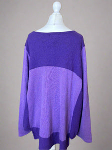 Nimpy purple upcycled 100% cashmere  boxy jumper large