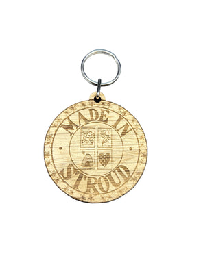 Made in Stroud logo wooden keyring