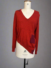 Load image into Gallery viewer, Nimpy Clothing Rust red and maroon asymmetrical jumper small medium