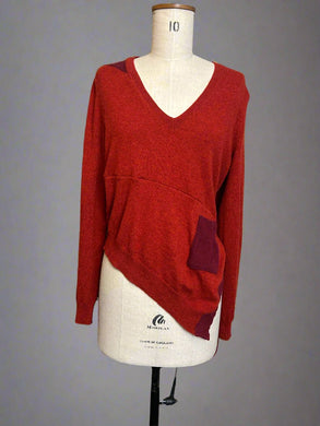 Nimpy Clothing Rust red and maroon asymmetrical jumper small medium